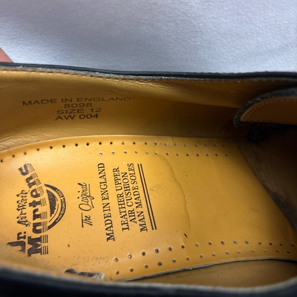 Vintage Dr Martens Shoes Mens Size 12 8098 Black 8-Eye Leather Original England - Picture 3 of 10